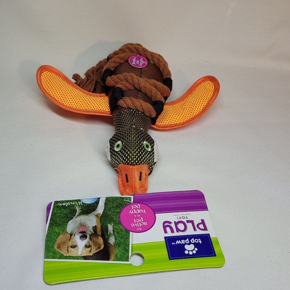Top Paw Dog Play Migrator With Rope Toy 14" long NWT
